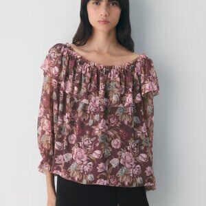 NWT Aritzia WILFRED Bianca Top Cardovan/Frozen Berry